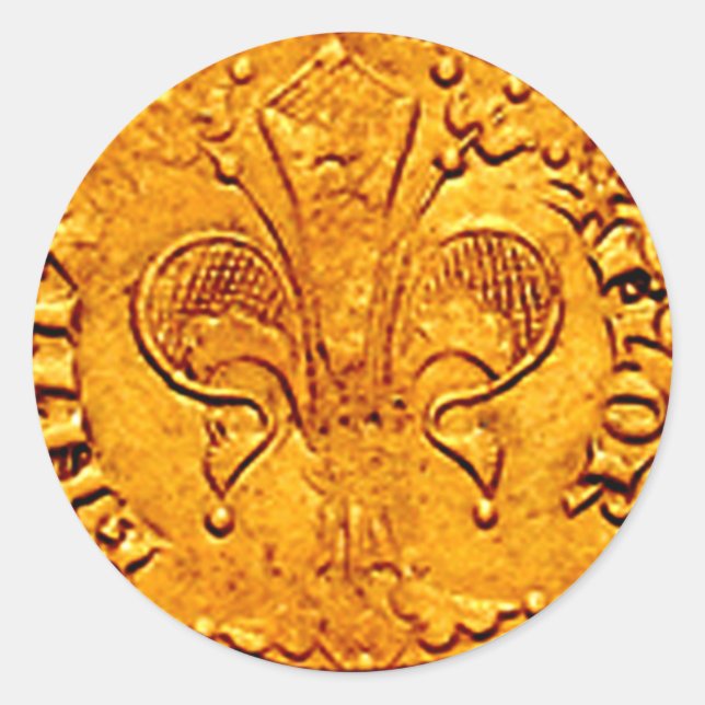 ANTIQUE GOLD FLORENTINE FORINT RUNDER AUFKLEBER (Vorderseite)