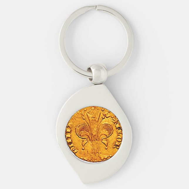 ANTIQUE GOLD FLORENTINE FORINT SCHLÜSSELANHÄNGER (Vorderseite)