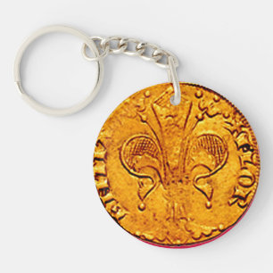 ANTIQUE GOLD FLORENTINE FORINT SCHLÜSSELANHÄNGER