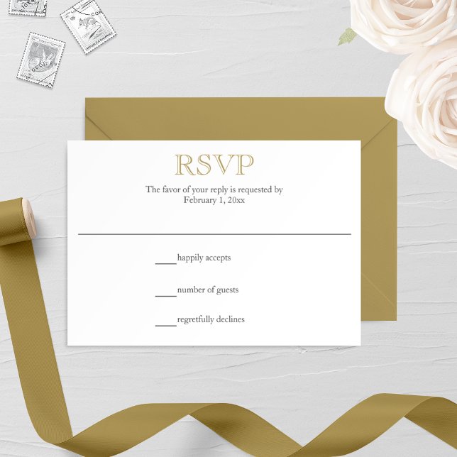 Antique Gold Wedding RSVP Card (Von Creator hochgeladen)