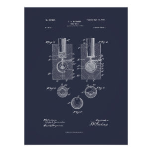 Antique Golf Ball 1902, Patent Zeichnend Poster