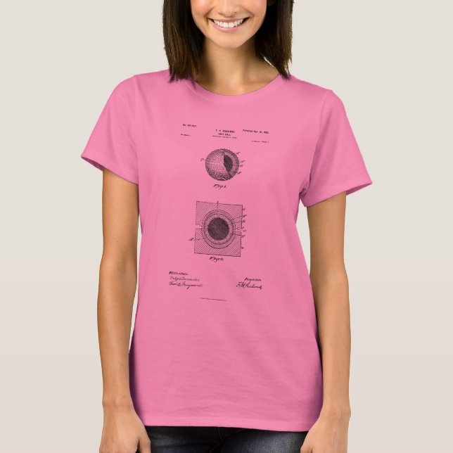 Antique Golf Ball 1902, Patent Zeichnend T-Shirt (Vorderseite)