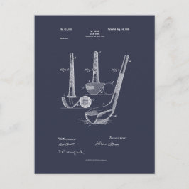 Antique Golf Club 1900, Patent Zeichnend Postkarte