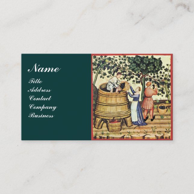 ANTIQUE GRAPE VINEYARD HARVEST WAX SIEGEL MONOGRAM VISITENKARTE (Vorderseite)