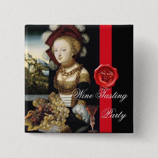 ANTIQUE GRAPE VINEYARD WINE TESTEN PARTY WAX SIEGE BUTTON (Vorderseite)