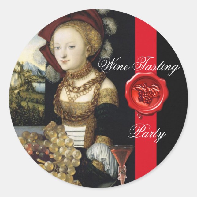 ANTIQUE GRAPE VINEYARD WINE TESTEN PARTY WAX SIEGE RUNDER AUFKLEBER (Vorderseite)