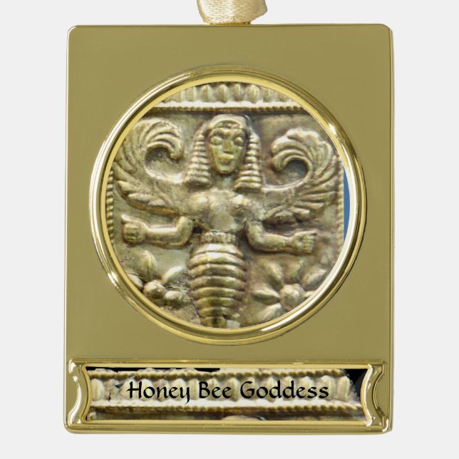 ANTIQUE GREEK HONEY BEE GODDESS Banner-Ornament GOLD (Vorderseite)