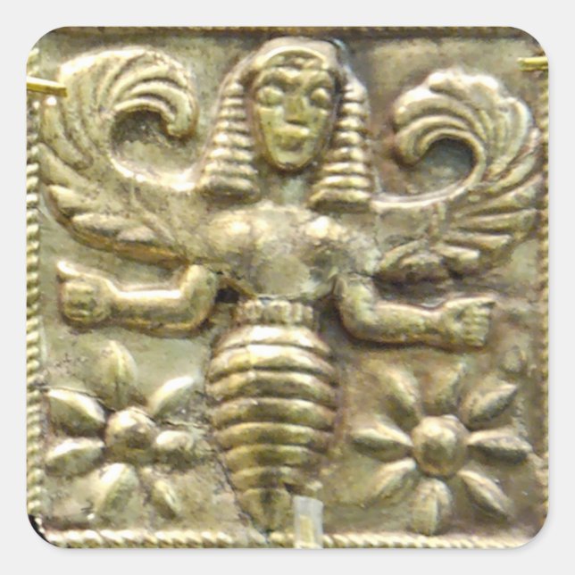 ANTIQUE GREEK HONEY BEE GODDESS QUADRATISCHER AUFKLEBER (Vorderseite)