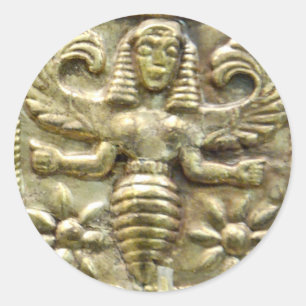 ANTIQUE GREEK HONEY BEE GODDESS RUNDER AUFKLEBER