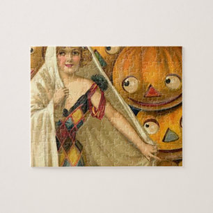 Antique Halloween Kürbislaterne Kostüm Frau