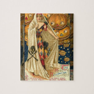 Antique Halloween Kürbislaterne Kostüm Frau