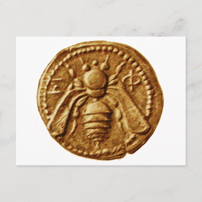 ANTIQUE HONEY BEE COIN POSTKARTE (Vorderseite)