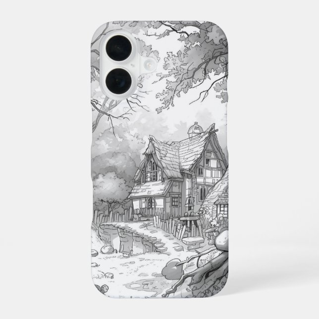 Antique House Pattern Phone Case for iPhone 17 – N 16 Hülle (Rückseite)