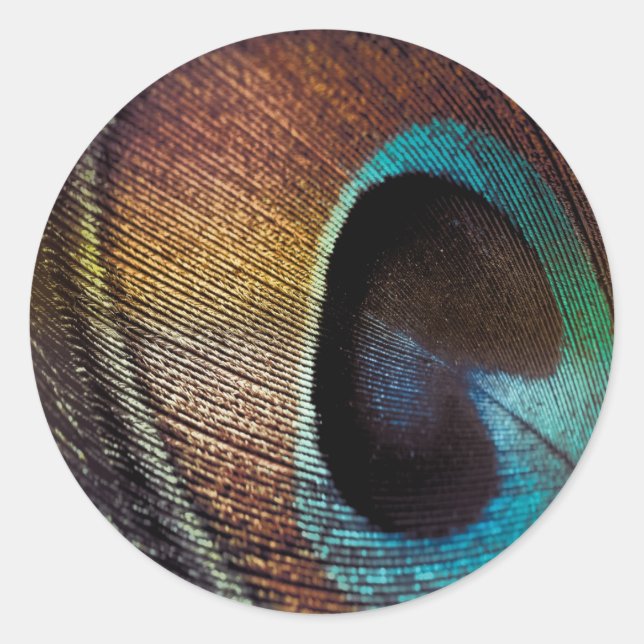 Antique Hues Peacock Federauge Auge Runder Aufkleber (Vorderseite)