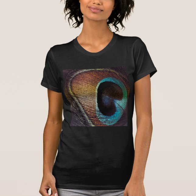Antique Hues Peacock Federauge Auge T-Shirt (Vorderseite)