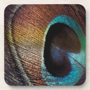 Antique Hues Peacock Federauge Auge Untersetzer