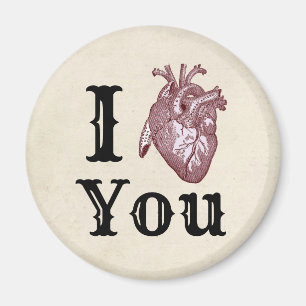 Antique I Heart You Magnet
