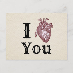 Antique I Heart You Postkarte