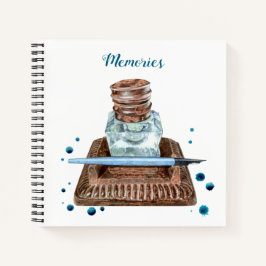 Antique Inkwell Spiral Notebook Notizbuch