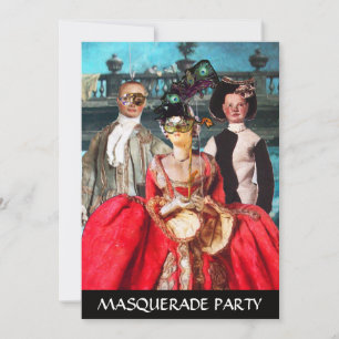 ANTIQUE ITALIENISCHE PUPPETS MASQUERADE COSTUME PA EINLADUNG