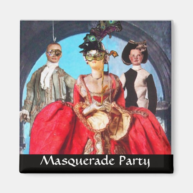 ANTIQUE ITALIENISCHE PUPPETS MASQUERADE COSTUME PA MAGNET (Vorne)