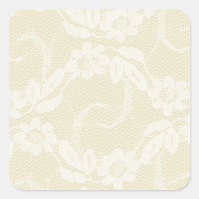 Antique Ivory Country Western Hochzeit Siegel Quadratischer Aufkleber (Vorderseite)