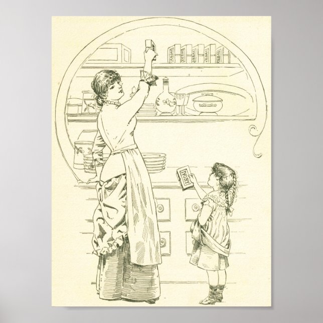 Antique Ivory Seife ad —Viktorianisches Mädchen hi Poster (Vorne)