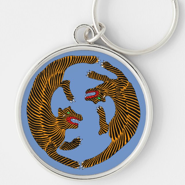 Antique japanische Folk Art Tigers Schlüsselanhänger (Vorne)