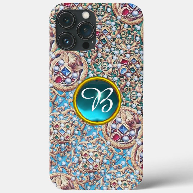 ANTIQUE JEWELS,GEMSTONS,PEARLS,ANGELN-MONOGRAMM Case-Mate iPhone HÜLLE (Rückseite)