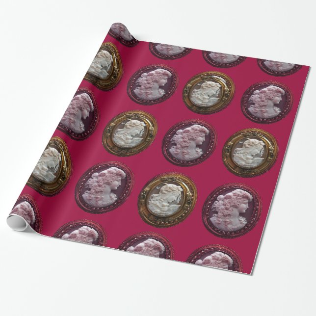 ANTIQUE KAMEOLADIEN, GRAPHEN UND EIGENTUM GESCHENKPAPIER (Ungerollt)