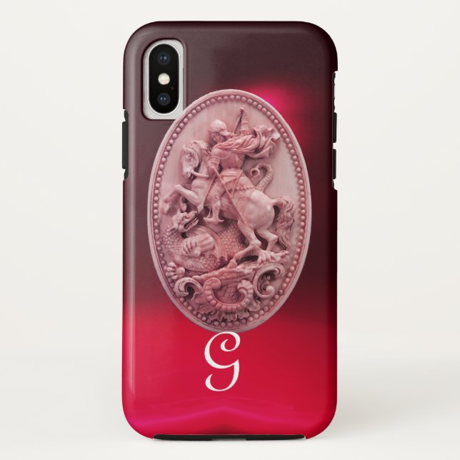 ANTIQUE KAMO/SAINT GEORE UND DRAGON MONOGRAM Case-Mate iPhone HÜLLE (Rückseite)