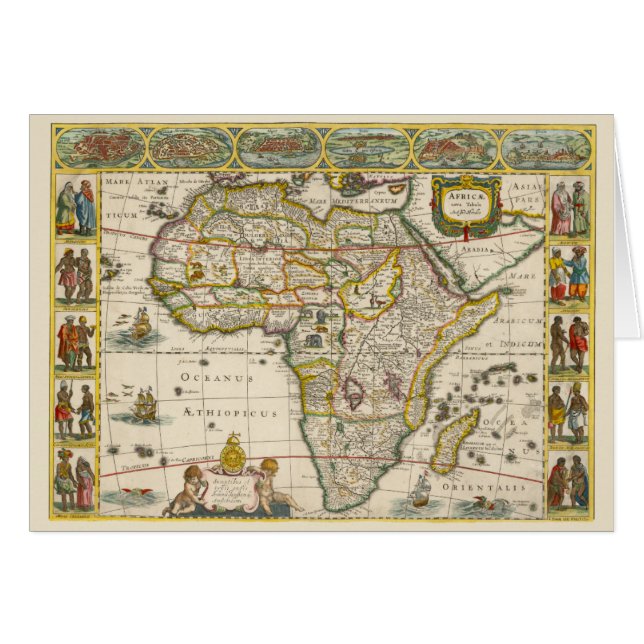 Antique Karte Afrikas von Hondius und Jansson (Vorderseite (Horizontal))
