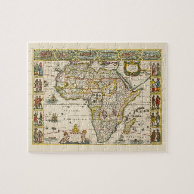 Antique Karte Afrikas von Hondius und Jansson (Horizontal)
