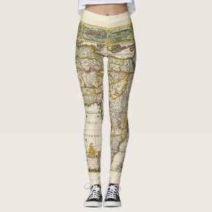 Antique Karte Afrikas von Hondius und Jansson Leggings