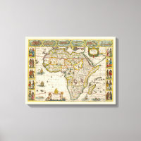 Antique Karte Afrikas von Hondius und Jansson