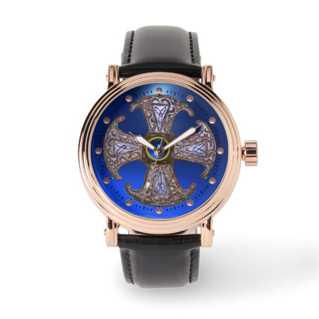 ANTIQUE KELTISCHE KONSEKRATION ÜBER blaue Edelstei Armbanduhr (Vorderseite)