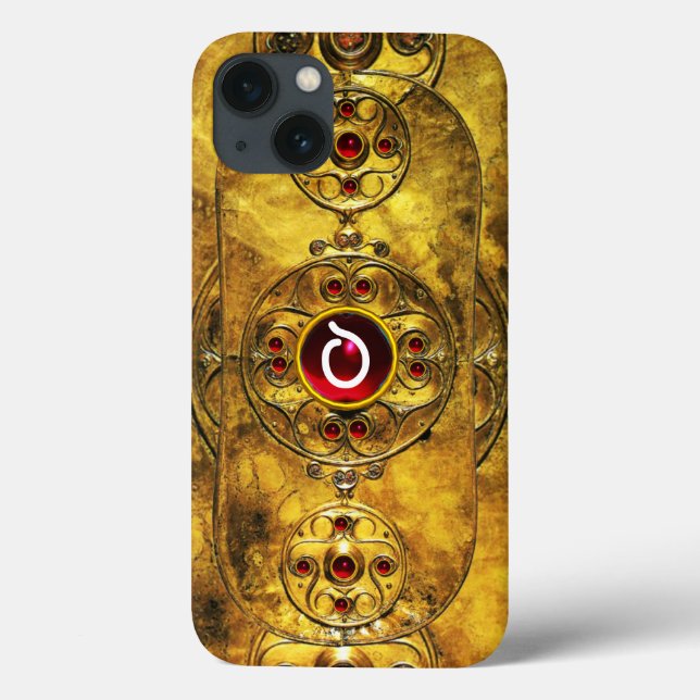ANTIQUE KELTISCHE KRIEGSSCHIEDE RUBY GEM MONOGRAM Case-Mate iPhone HÜLLE (Rückseite)