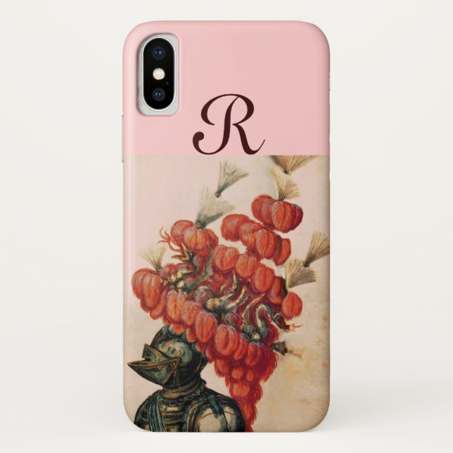 ANTIQUE KNIGHT HELMET, DRAGONS UND ROTE FEATHERS Case-Mate iPhone HÜLLE (Rückseite)