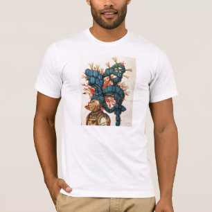 ANTIQUE KNIGHT HELMET MIT RED BLUE FEATHERS T-Shirt