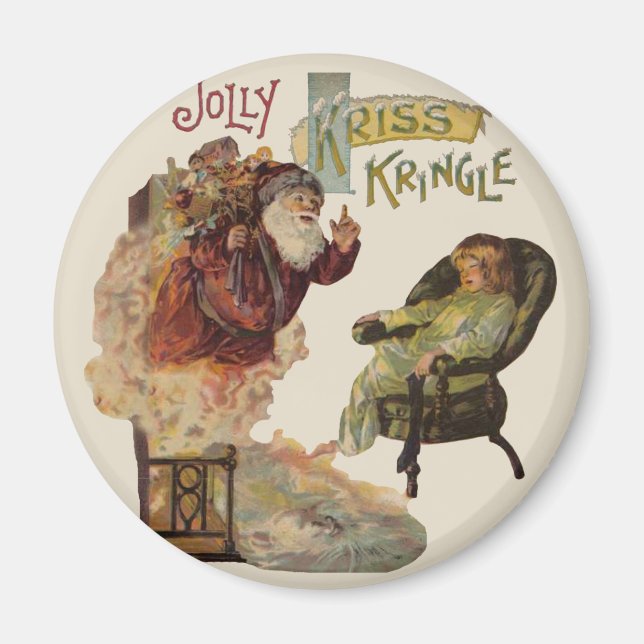 Antique Kris Kringle Sanga Claus Magnet (Vorne)