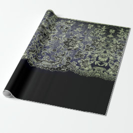 ANTIQUE LACE BLACK AND BLUE GIFT Wrapping Paper Geschenkpapier