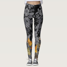 ANTIQUE LACE PATTERBUTTERFLIESSEN SCHWARZE LEGGING
