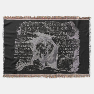 Antique Lion Script Cotton Jeu de couverture