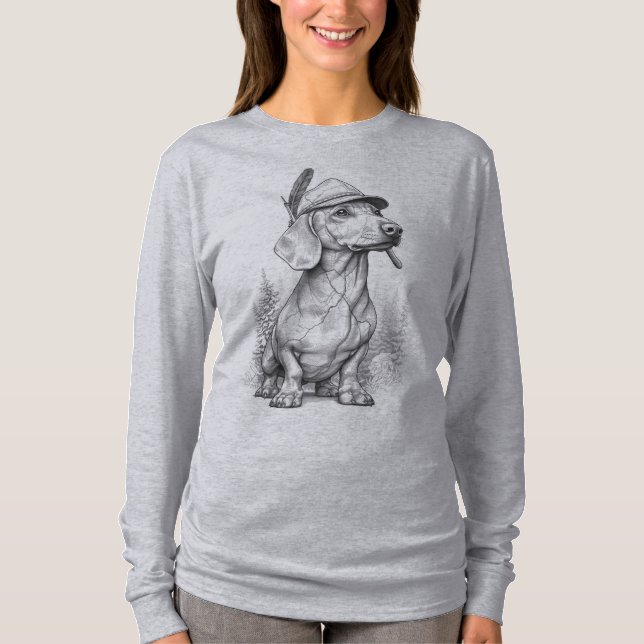 Antique Marble Dachshund T-Shirt (Vorderseite)