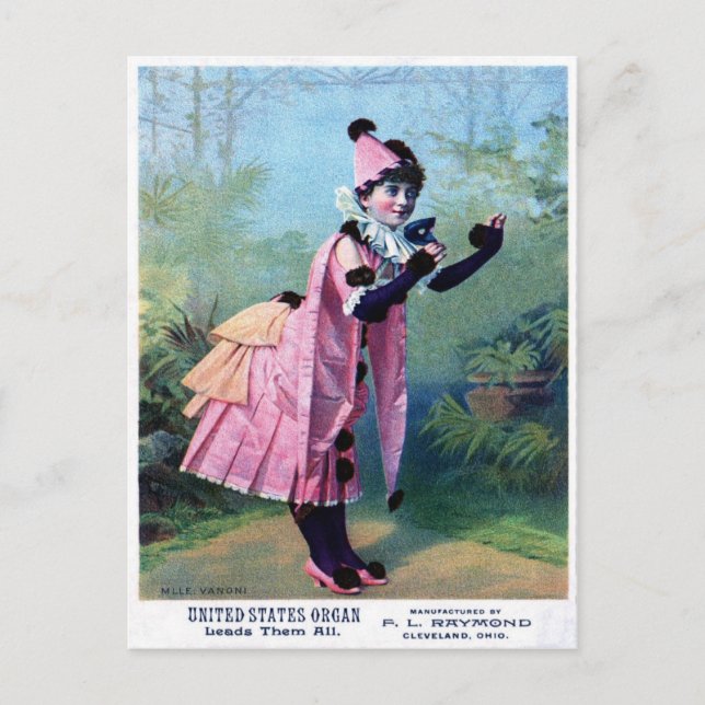 Antique Masquerade Girl Postkarte (Vorderseite)