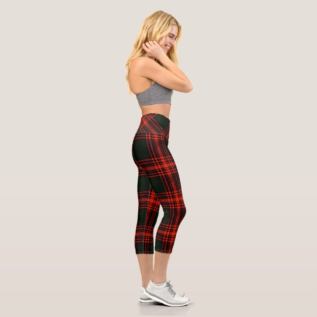 Antique Menzies Jagd Clan Tartan Schottisch Karier Capri Leggings (Rechts)