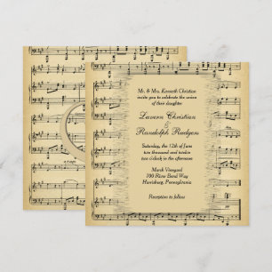 Antique Music Theme Hochzeit Einladung