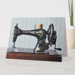 ANTIQUE NÄHMASCHINE GRUßKARTE VINTAGE KARTE