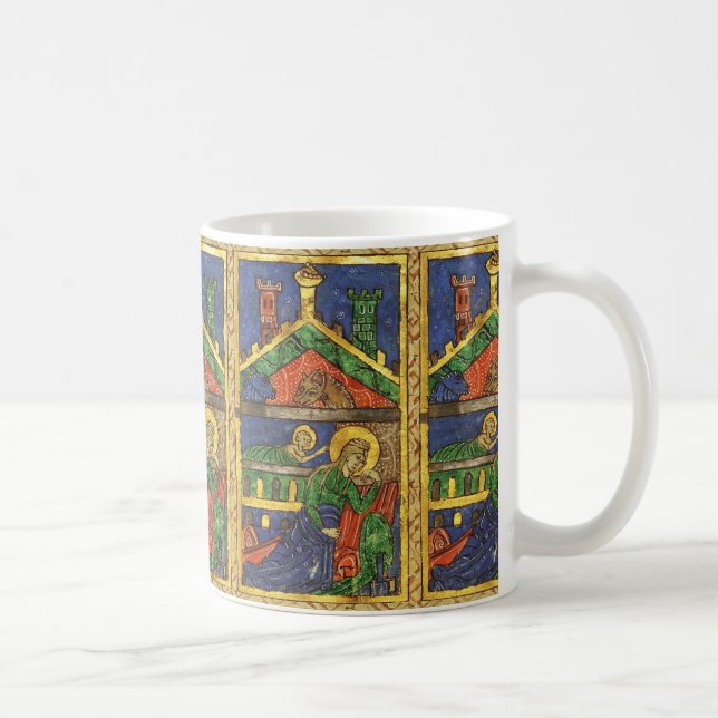 ANTIQUE NATIVITY CHRISTMAS PARCHMENT KAFFEETASSE (Rechts)