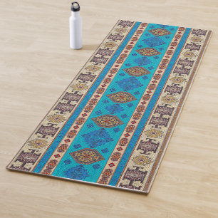 Antique Oriental Blue Türkisches Ottoman Kilim Rug Yogamatte